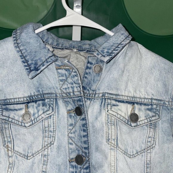 MARKET & SPRUCE Carlin French Terry Hood Denim Jacket in LIGHT BLUE sz S - NWT - Picture 6 of 10